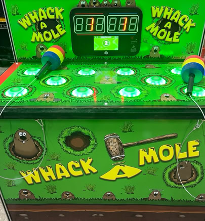 light up interactive whack a mole carnival game hire northern Ireland